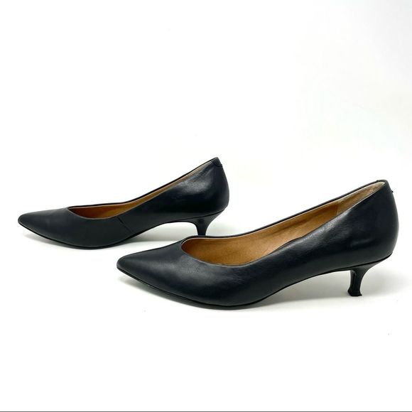 Vionic Black Josie Kitten Heel Leather Pumps Size 9/41 - Picture 6 of 12